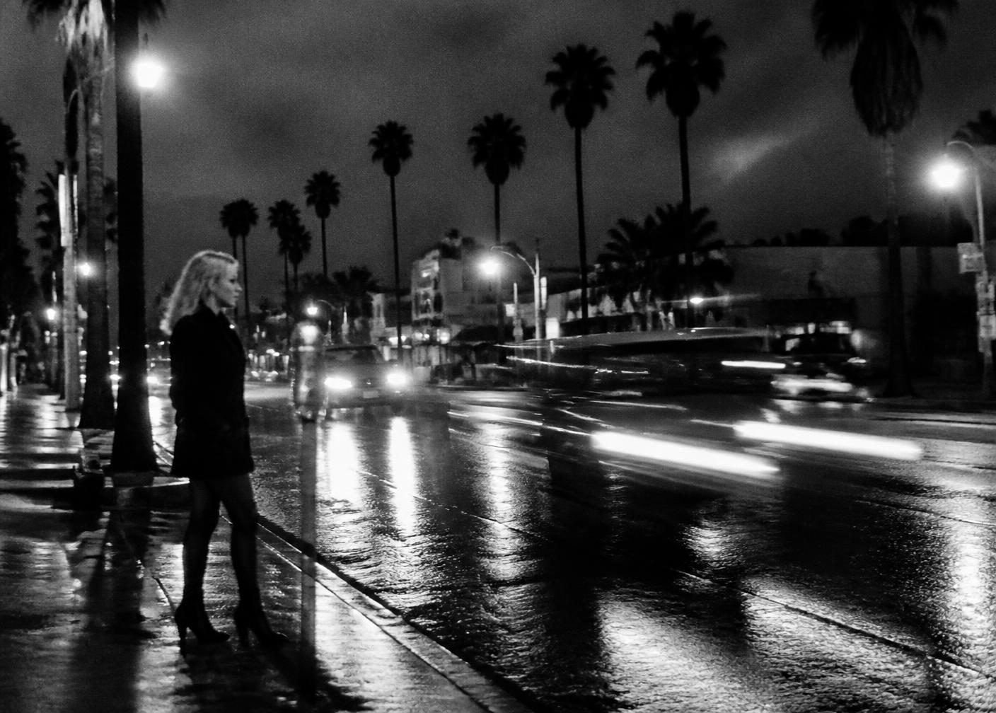 Los Angeles street at night